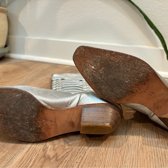 Vintage silver leather cowgirl boots 7 - Picture 4 of 7